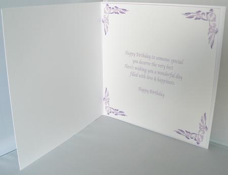 Pretty Purple 7.5x7.5ins Birthday Insert by Audrey Wilson