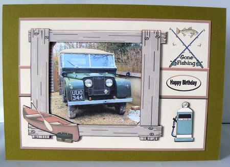 Land Rover and Fishing Gear A4 by Audrey Wilson