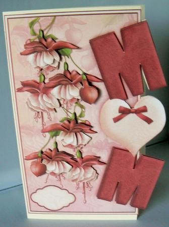Mum & Fuchsias Over the Side Card by Audrey Wilson