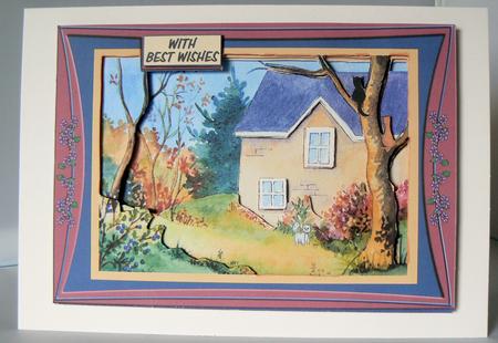 Cottage in Autumn A4 Tunnel Card Kit by Audrey Wilson
