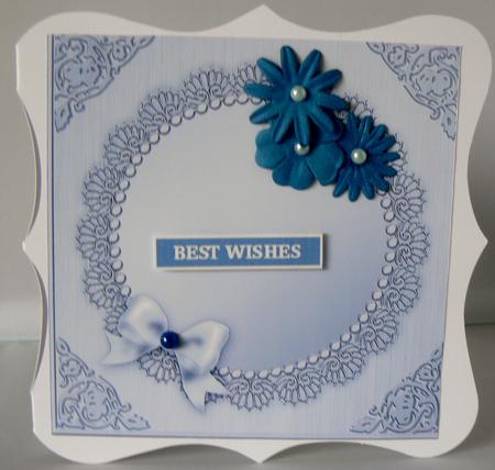 8 x 8 Metallic Lace and Bow Card Front by Audrey Wilson