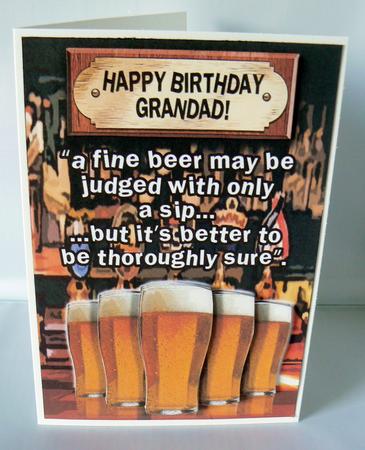 Happy Birthday Grandad Pints of Beer by Audrey Wilson