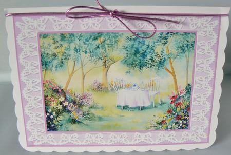 Tea in the Garden Get Well Card with Female Sentiments by Audrey Wilson