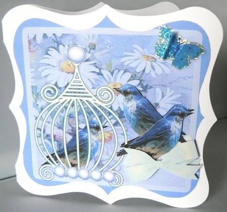 Ntage Blue Birds Card Blue and Insert or 2 Cards Your Choic by Audrey Wilson