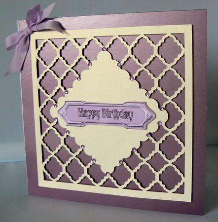 279 Lattice Diamond Card and Topper by Audrey Wilson