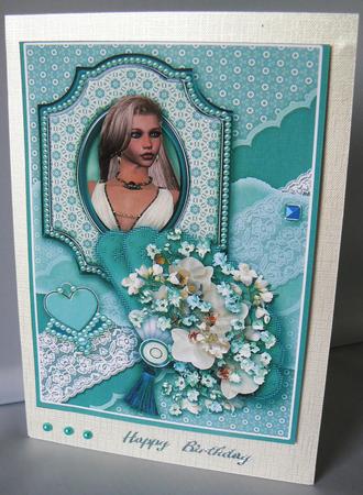 Sabrina Cameo A4 Card Front by Audrey Wilson