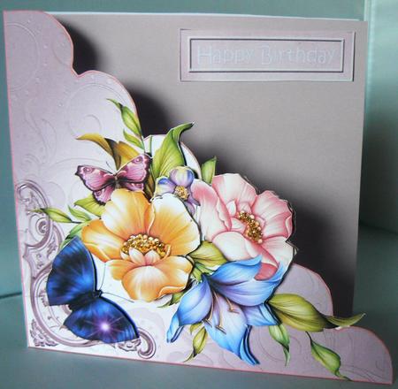 Beautiful Over the Scalloped Edge Floral Card by Audrey Wilson