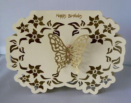 Shaped Floral Border Card - Silhouette by Audrey Wilson