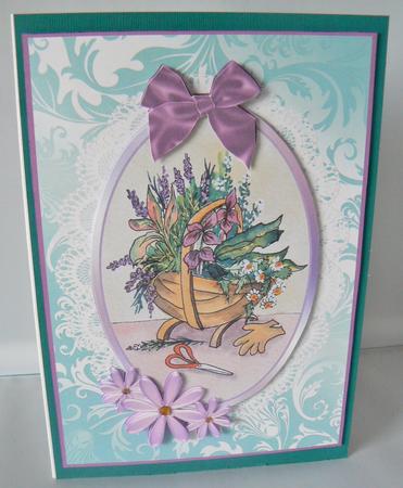 Garden Trug with Herbs Watercolour Decoupage Sheet by Audrey Wilson