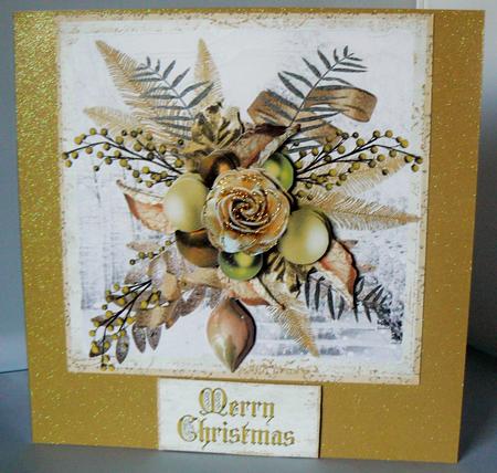 Baubles and a Glittered Rose for Christmas by Audrey Wilson