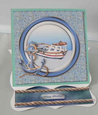 Boat and Anchor 8 x 8 Topper by Audrey Wilson