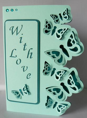 3D Butterflies With Love Card - Silhouette by Audrey Wilson