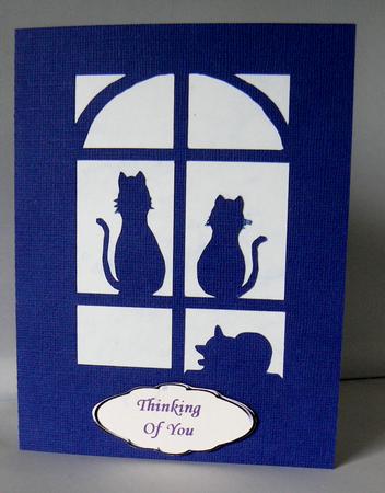 Cats In Window Card by Audrey Wilson