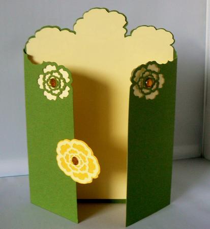 Flower Shaped Top Gatefold Card by Audrey Wilson