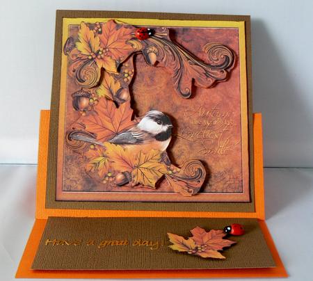 Autumn's Smile 5x5 Inch Step by Step Card by Audrey Wilson