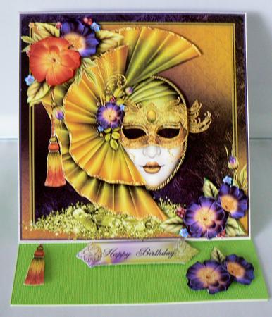 Beautiful Masquerade in Golds and Purple by Audrey Wilson