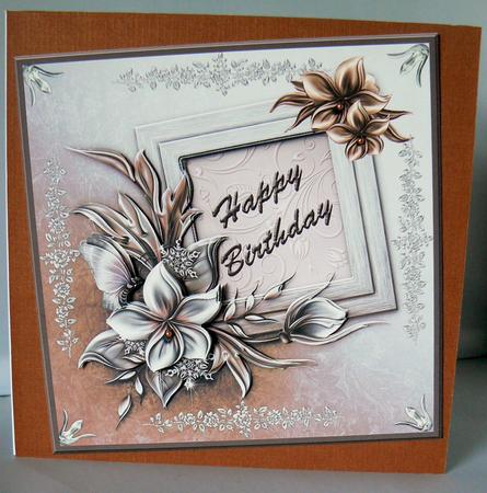 Flowers on a Frame Brown by Audrey Wilson