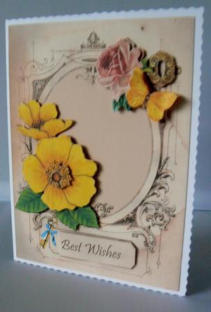 Old Yellow Rose Quick Card by Audrey Wilson