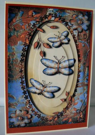 Steampunk Rusty Butterflies Oval Pyramid by Audrey Wilson