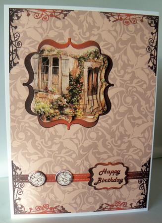 Cottage Garden Card Front by Audrey Wilson