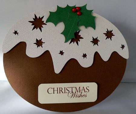 Christmas Pudding Thank You Card - Silhouette by Audrey Wilson