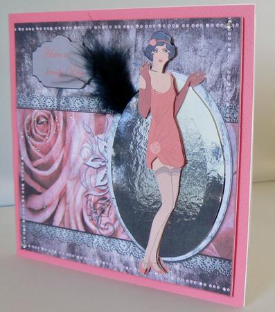 Flapper Girl in a Pink Dress by Audrey Wilson