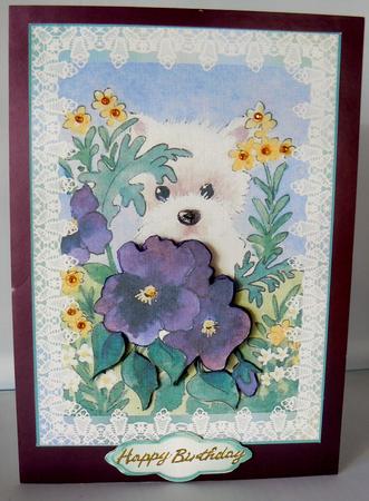 Cute Westie Peek-a-boo by Audrey Wilson