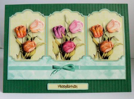 Tulips Vintage Style, Pink and Rustic by Audrey Wilson