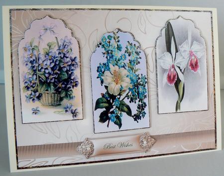 Vintage Floral Selection Card Front with Panels by Audrey Wilson