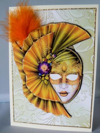 Green Masque on Shimmering Frame + Decoupage by Audrey Wilson
