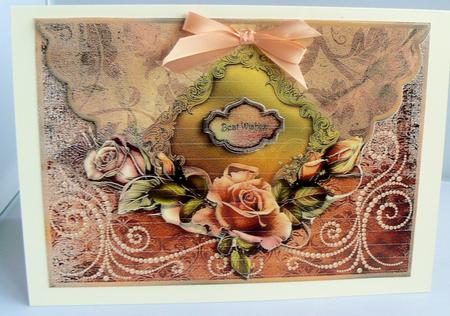 Autumn Roses (multi-use) Faux Envelope Card by Audrey Wilson