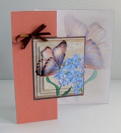 Butterfly & Floral Fold Back Card by Audrey Wilson