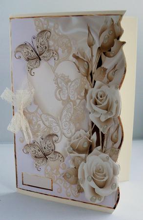 Sepia Anniversary Rose Card Front by Audrey Wilson