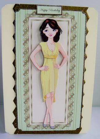 Teenage Girl in a Yellow Dress Dl Card Front by Audrey Wilson