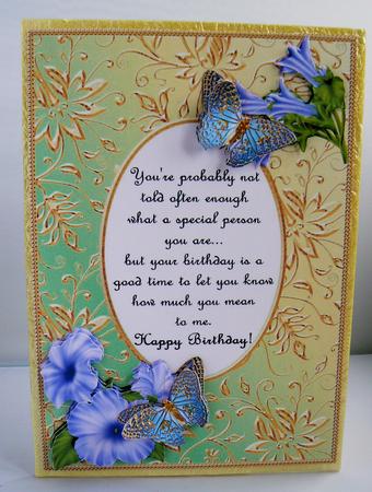 Blue Birthday Butterflies with Poem 3 by Audrey Wilson