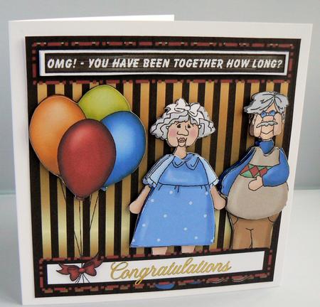 Omg! You Have Been Together How Long? Fun Decoupage Card by Audrey Wilson