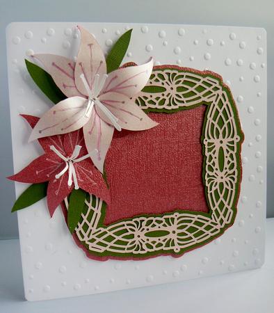 Layered Square Lacy Frame with Lilly topper by Audrey Wilson