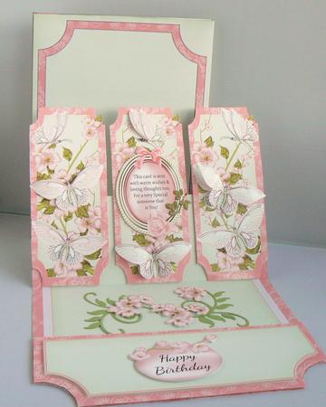 Pretty Pink Triple Panel Easel Kit Butterflies & Blossom by Audrey Wilson