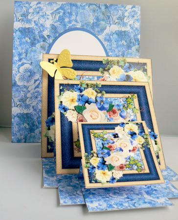 Rose Frame Triple Easel Card & Envelope by Audrey Wilson