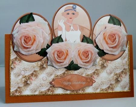 Flapper Girl and Roses Over the Edge with Decoupage by Audrey Wilson