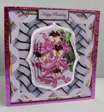 Vintage Flowers in a Weave Frame and Pyramid by Audrey Wilson