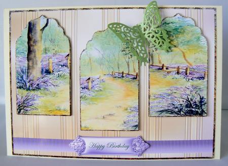 Blue Bell Wood Arch Panel Card Front with Toppers by Audrey Wilson
