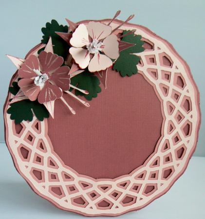 Circular Lacy Frame and Aquilega by Audrey Wilson