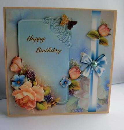 Peach English Roses Decoupage by Audrey Wilson