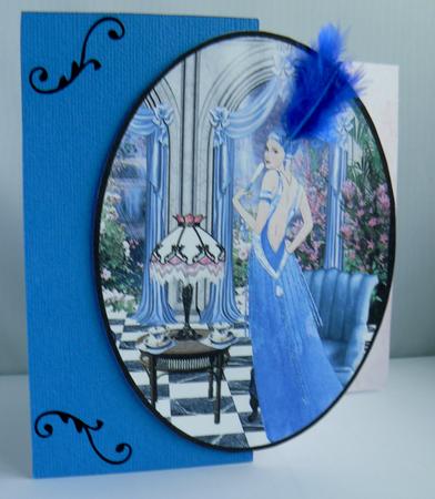 Oval Blue Deco by Audrey Wilson