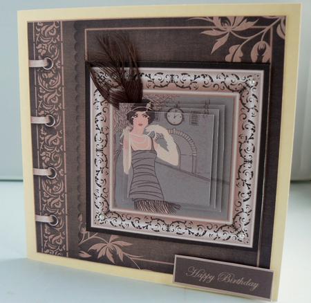 Arrived on Time, Flapper Girl Card Front by Audrey Wilson