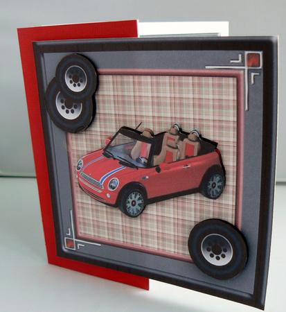 Birthday Insert for Red and Black Mini Cars by Audrey Wilson