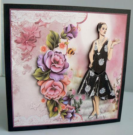 A Garden in Summer with Rose's and Vintage Lady by Audrey Wilson