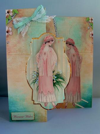 Lady with the Barrow of Flowers No Hole Mini Kit by Audrey Wilson