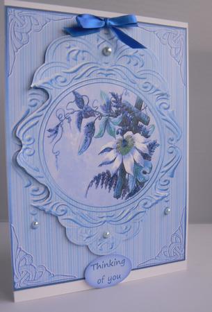 Passion Flower Embossed Frame by Audrey Wilson